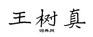 袁强王树真楷书个性签名怎么写