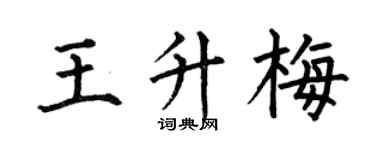 何伯昌王升梅楷书个性签名怎么写