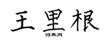 何伯昌王里根楷书个性签名怎么写