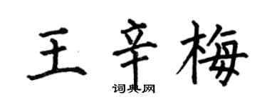 何伯昌王辛梅楷书个性签名怎么写