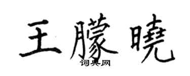 何伯昌王朦晓楷书个性签名怎么写