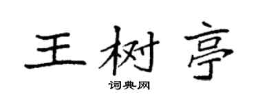 袁强王树亭楷书个性签名怎么写