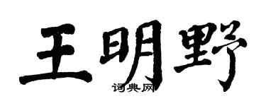 翁闿运王明野楷书个性签名怎么写