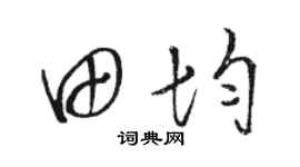 骆恒光田均草书个性签名怎么写