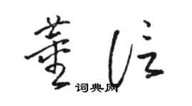 骆恒光董信草书个性签名怎么写