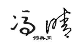 骆恒光冯晴草书个性签名怎么写