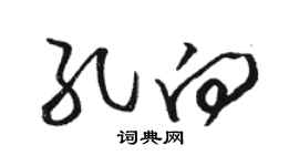 骆恒光孔向草书个性签名怎么写