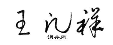 骆恒光王凡祥草书个性签名怎么写