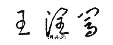 骆恒光王润闯草书个性签名怎么写