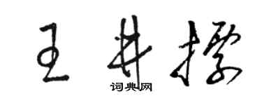 骆恒光王井标草书个性签名怎么写