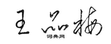骆恒光王品梅草书个性签名怎么写
