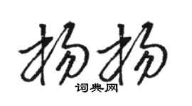 骆恒光杨杨草书个性签名怎么写