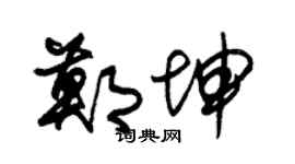 朱锡荣郑坤草书个性签名怎么写