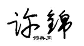 朱锡荣许锦草书个性签名怎么写