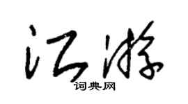 朱锡荣江游草书个性签名怎么写