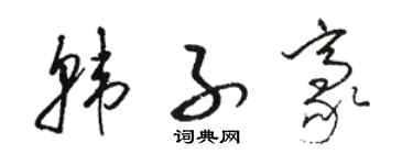 骆恒光韩子豪草书个性签名怎么写