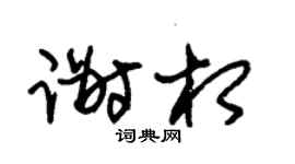 朱锡荣谢相草书个性签名怎么写