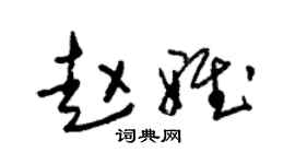 朱锡荣赵雅草书个性签名怎么写