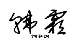 朱锡荣韩霜草书个性签名怎么写