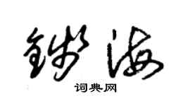 朱锡荣钱海草书个性签名怎么写