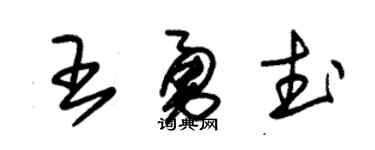 朱锡荣王勇武草书个性签名怎么写