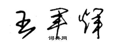 朱锡荣王军辉草书个性签名怎么写