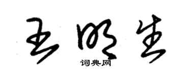 朱锡荣王明生草书个性签名怎么写