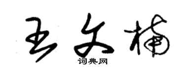 朱锡荣王文楠草书个性签名怎么写