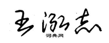 朱锡荣王泓志草书个性签名怎么写