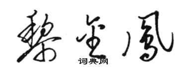 骆恒光黎金凤草书个性签名怎么写