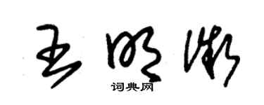 朱锡荣王明微草书个性签名怎么写