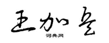 曾庆福王加兵草书个性签名怎么写