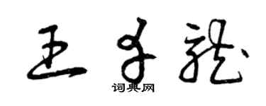 曾庆福王幸龙草书个性签名怎么写