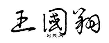 曾庆福王国翔草书个性签名怎么写