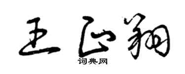 曾庆福王正翔草书个性签名怎么写