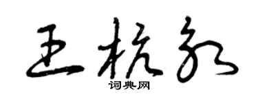 曾庆福王杭永草书个性签名怎么写