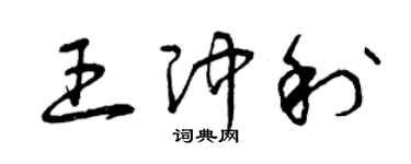 曾庆福王冲利草书个性签名怎么写