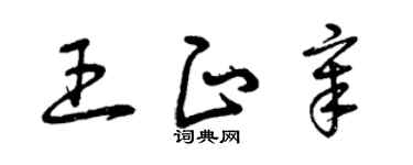 曾庆福王正章草书个性签名怎么写