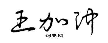 曾庆福王加冲草书个性签名怎么写