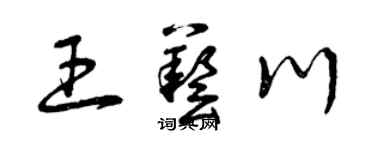 曾庆福王艺川草书个性签名怎么写