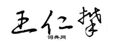 曾庆福王仁攀草书个性签名怎么写