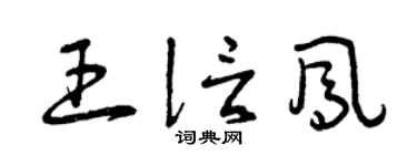 曾庆福王信凤草书个性签名怎么写