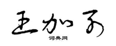 曾庆福王加列草书个性签名怎么写