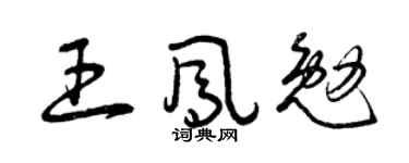 曾庆福王凤勉草书个性签名怎么写