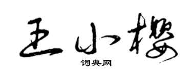 曾庆福王小樱草书个性签名怎么写