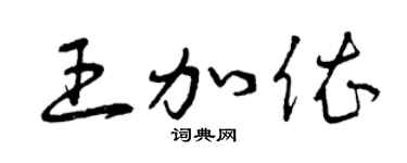 曾庆福王加依草书个性签名怎么写