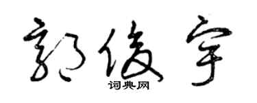 曾庆福郭俊宇草书个性签名怎么写