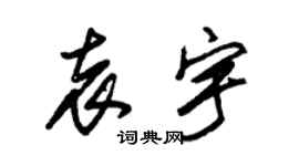 朱锡荣袁宇草书个性签名怎么写