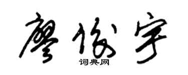 朱锡荣廖俊宇草书个性签名怎么写