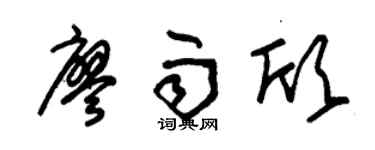 朱锡荣廖雨欣草书个性签名怎么写